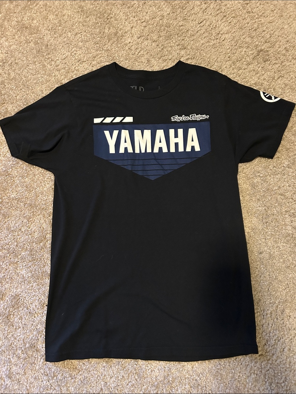 UNISEX- Yamaha “Troy Lee Designs” Black Tee with Blue and White Logo